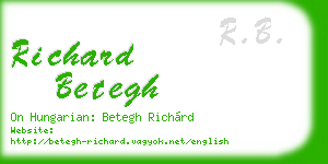 richard betegh business card