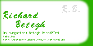 richard betegh business card